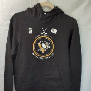 New Small Pittsburgh Penguins Official Black Pullover Hoodie